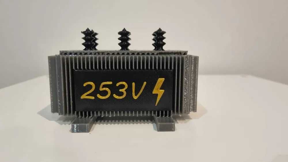 Model 3D Transformator Tabliczka 253V 230V