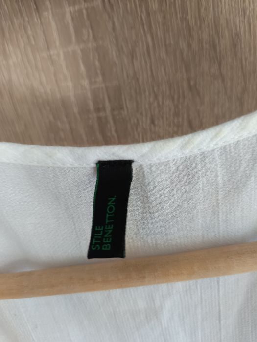 Biała sukienka boho United Colors of Benetton, M,j.nowa