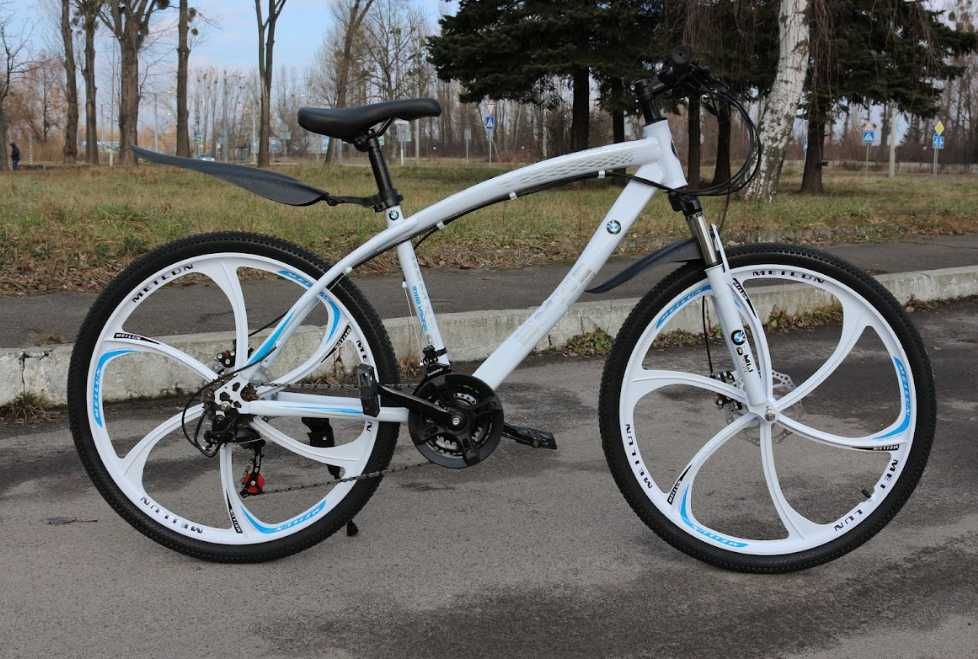 Горный велосипед на литых дисках спортивный качественный из стали
