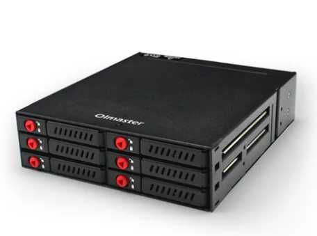 Caixa de Disco Rígido OImaster MR-6601 com Seis Compartimentos Ópticos