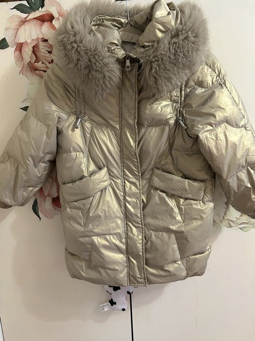 Натуральний пуховик на дівчинку, куртка ,