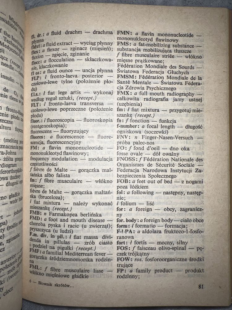 Słownik skrótów w medycynie i w naukach pokrewnych pzwl
