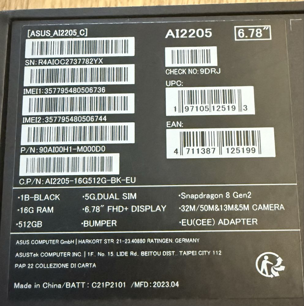 Smartfon ASUS Rog 7 16Gb 5G dual sim