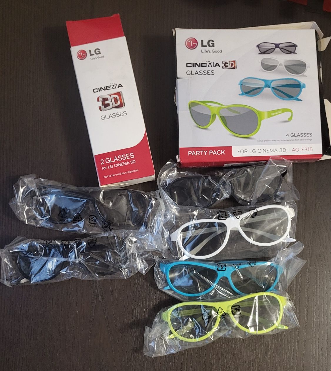 Okulary 3D LG -6 sztuk NOWE