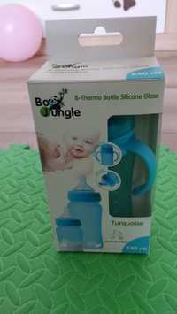 Butelka nowa 240 ml bio jungle hartowane szkło okazja dla niemowląt
