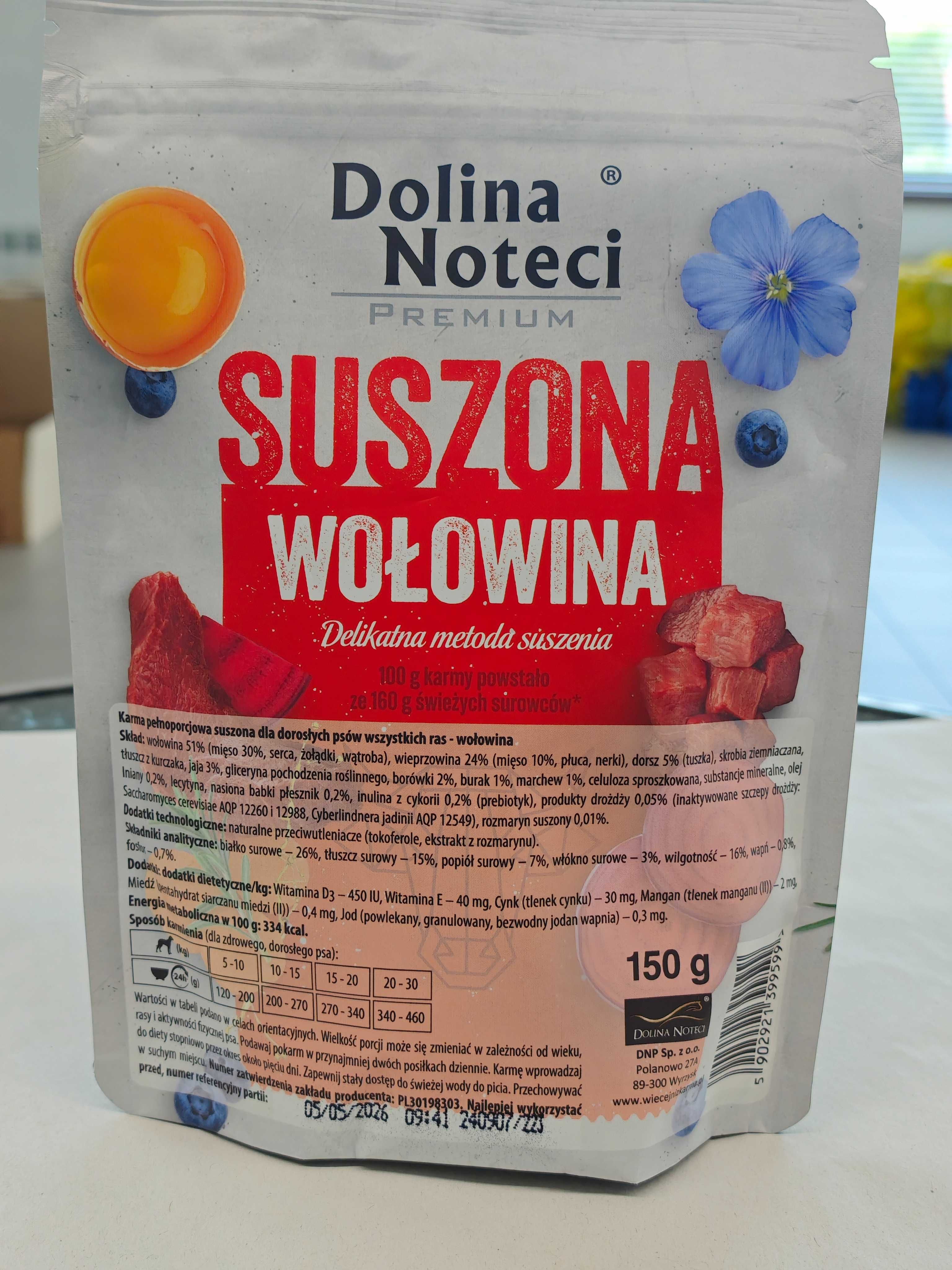 Dolina Noteci Premium karma suszona dla psa Wołowina 150 g sucha