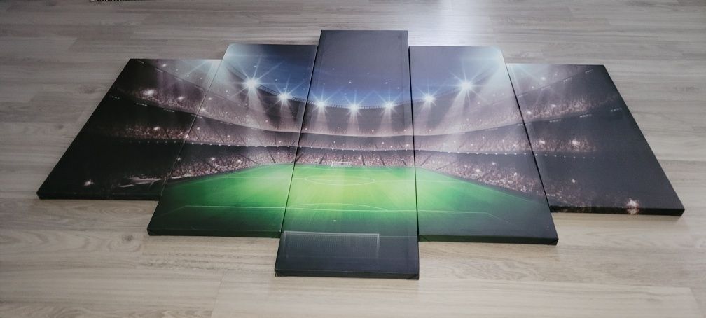 Obraz panelowy piłkarski stadion 5 częściowy duzy 100x150