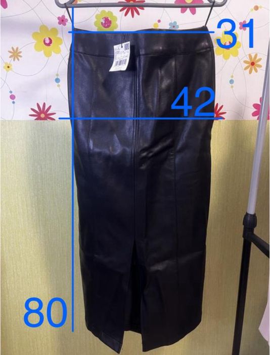 Кожаная юбка mango S 36