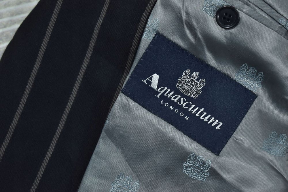 Aquascutum Wełniana Marynarka W Paski 42R / 52