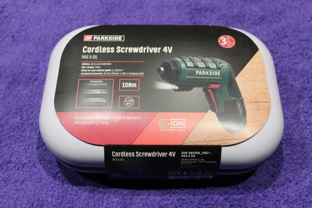 Akumulatorowa wkrętarka PARKSIDE PAS 5 D5 4V