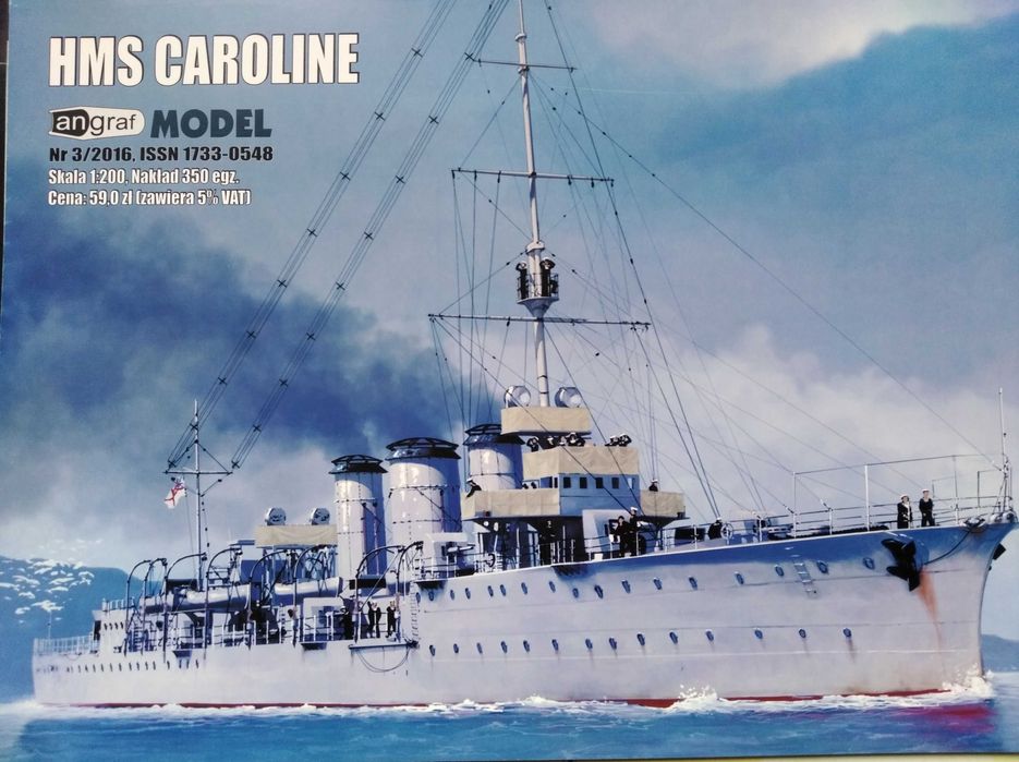 Model kartonowy Lekki krążownik HMS Caroline, Angraf Model, 1:200