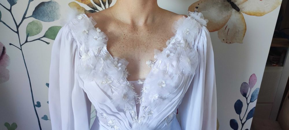 Suknia ślubna 38 z trenem biała nowa z metkami czterowarstwowa