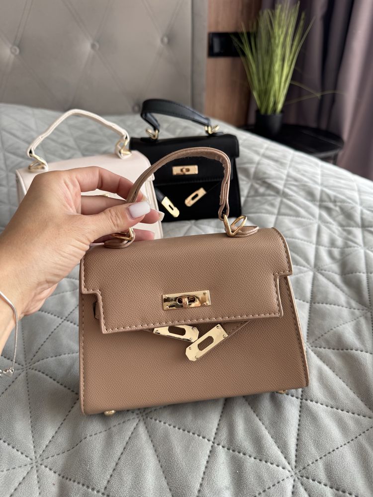 Сумочка жіноча біла чорна бежева hermes kelly ермес хермес