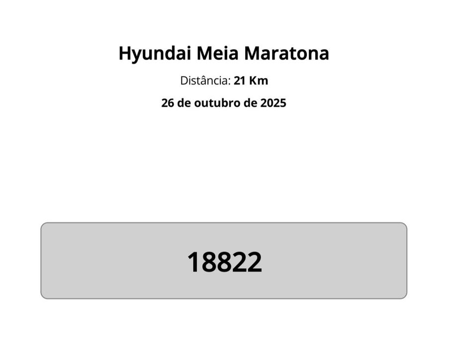 Dorsal para Hyundai Meia Maratona