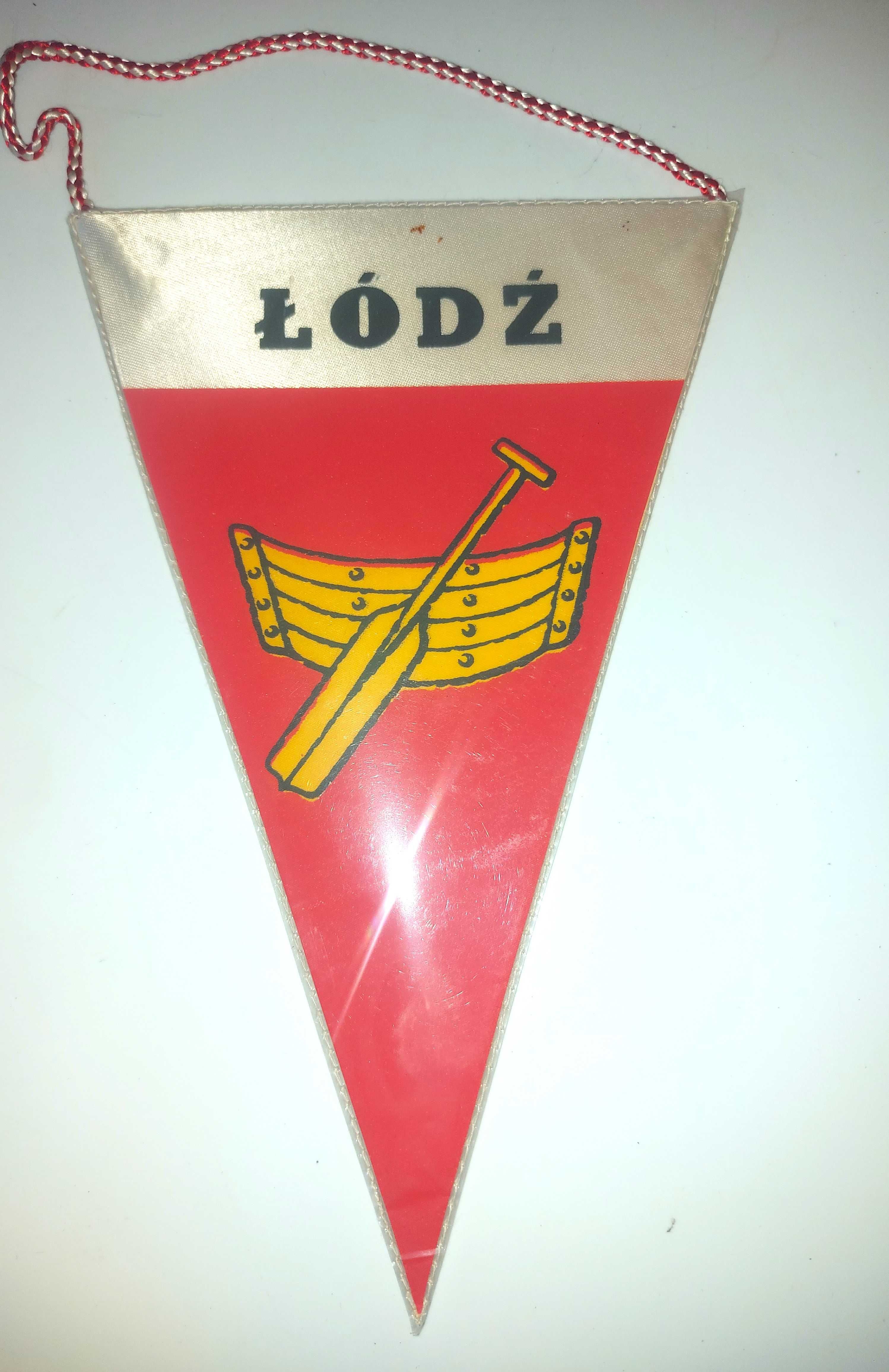Proporczyk Łódź Herb Polska Flaga Orzeł bez korony