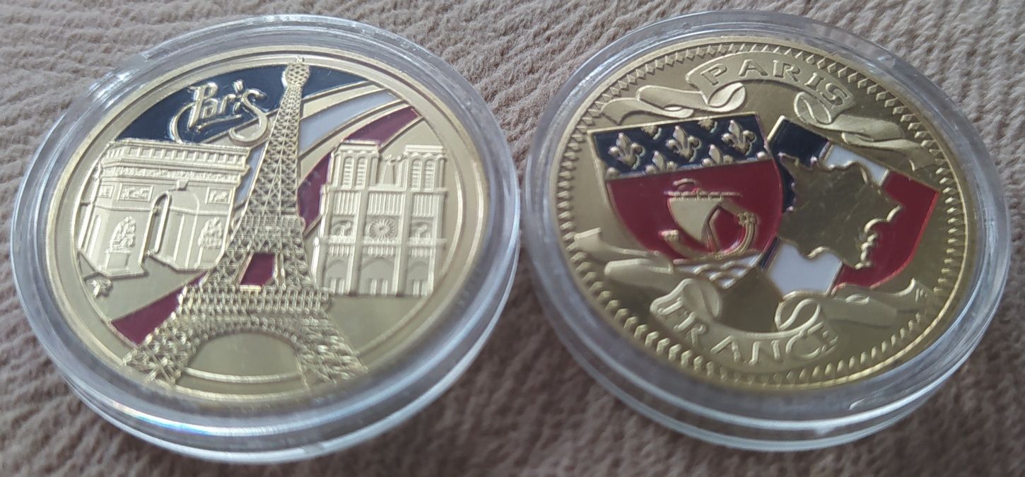 Moneta kolekcjonerska wieża Eiffla Paryż Francja