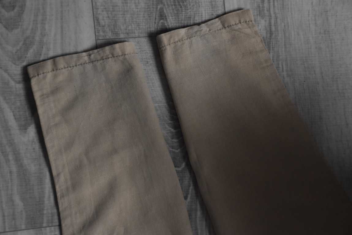 *H&M* spodnie lniane len bawełna chino chinosy beżowe_40