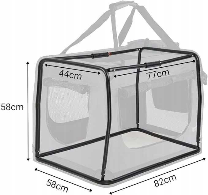 lionto składany transporter dla psa xl czarny 82x58x58 cm