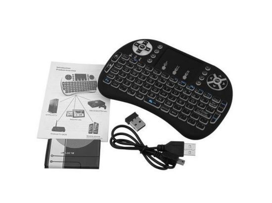 Teclado com rato I8 2.4G Wireless Mini Keyboard, retroiluminado, air