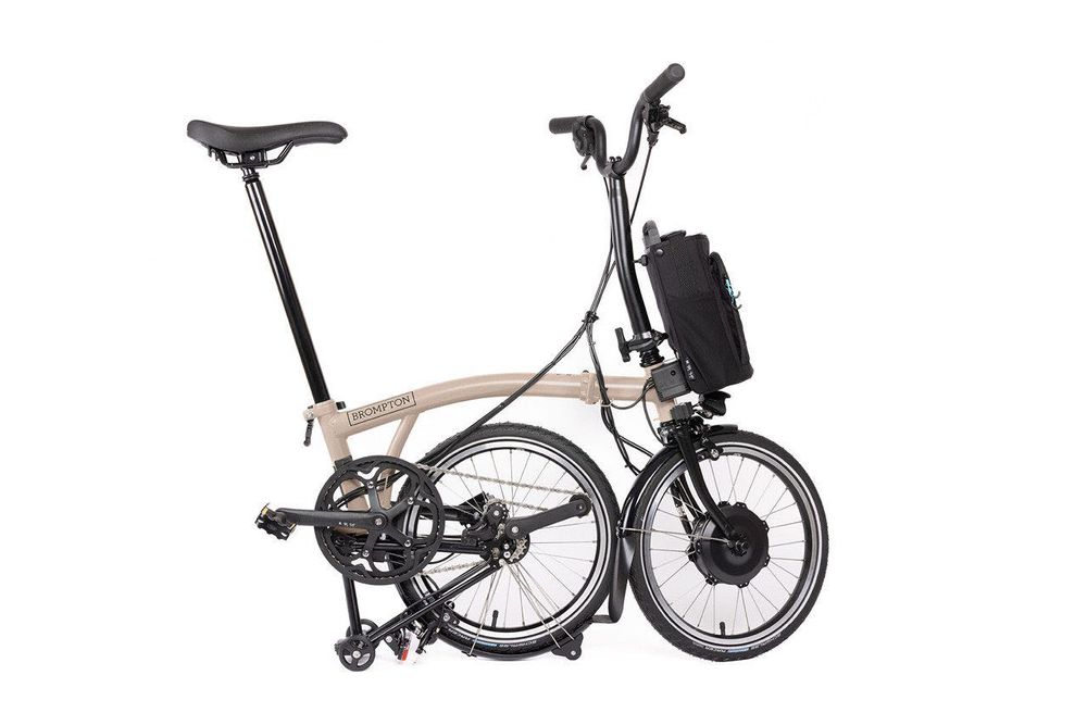 Brompton Electric Bike, C-Line, Dune Sand