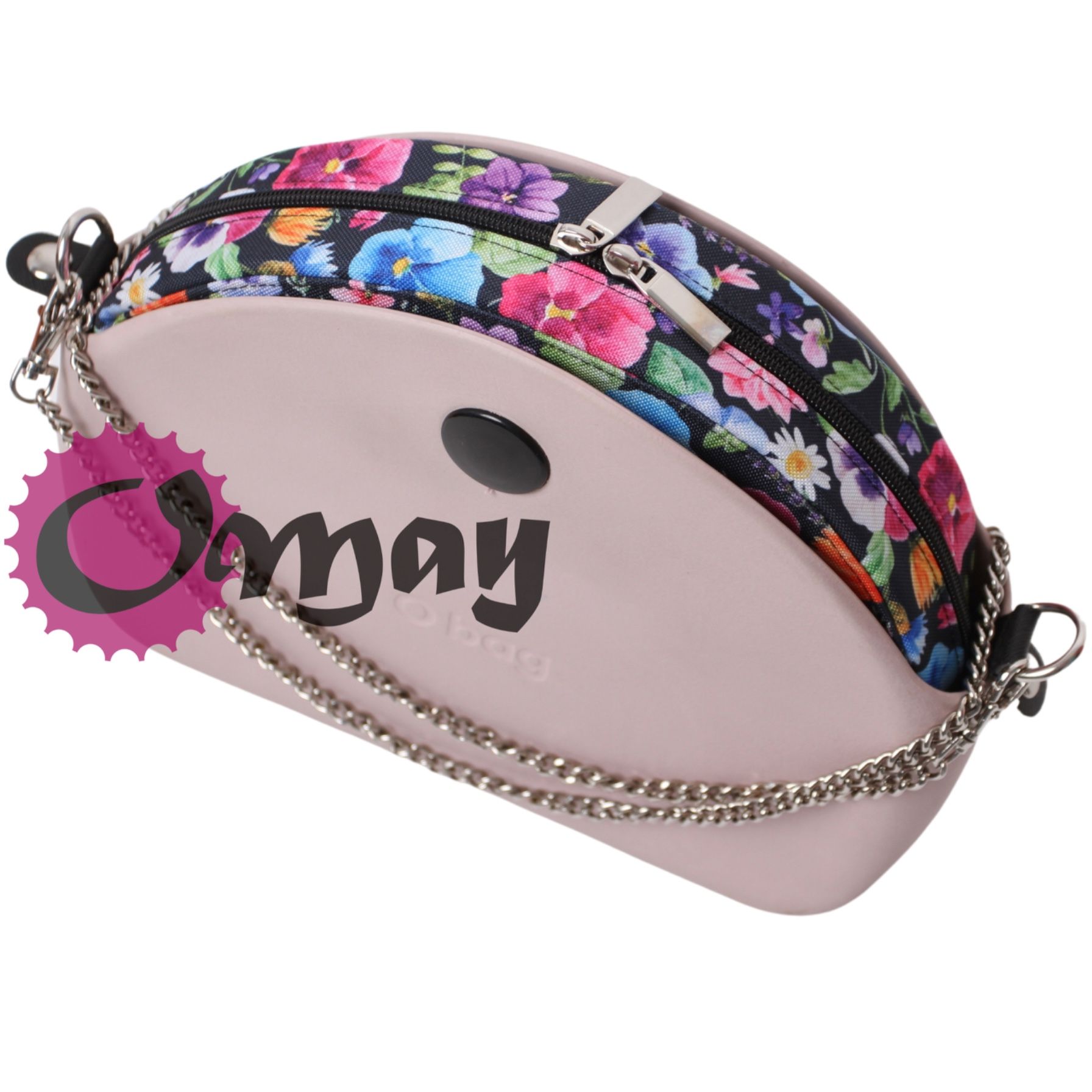 Czarny organizer do OBAG MOON LIGHT bratki 2 kieszenie wkład OMAY