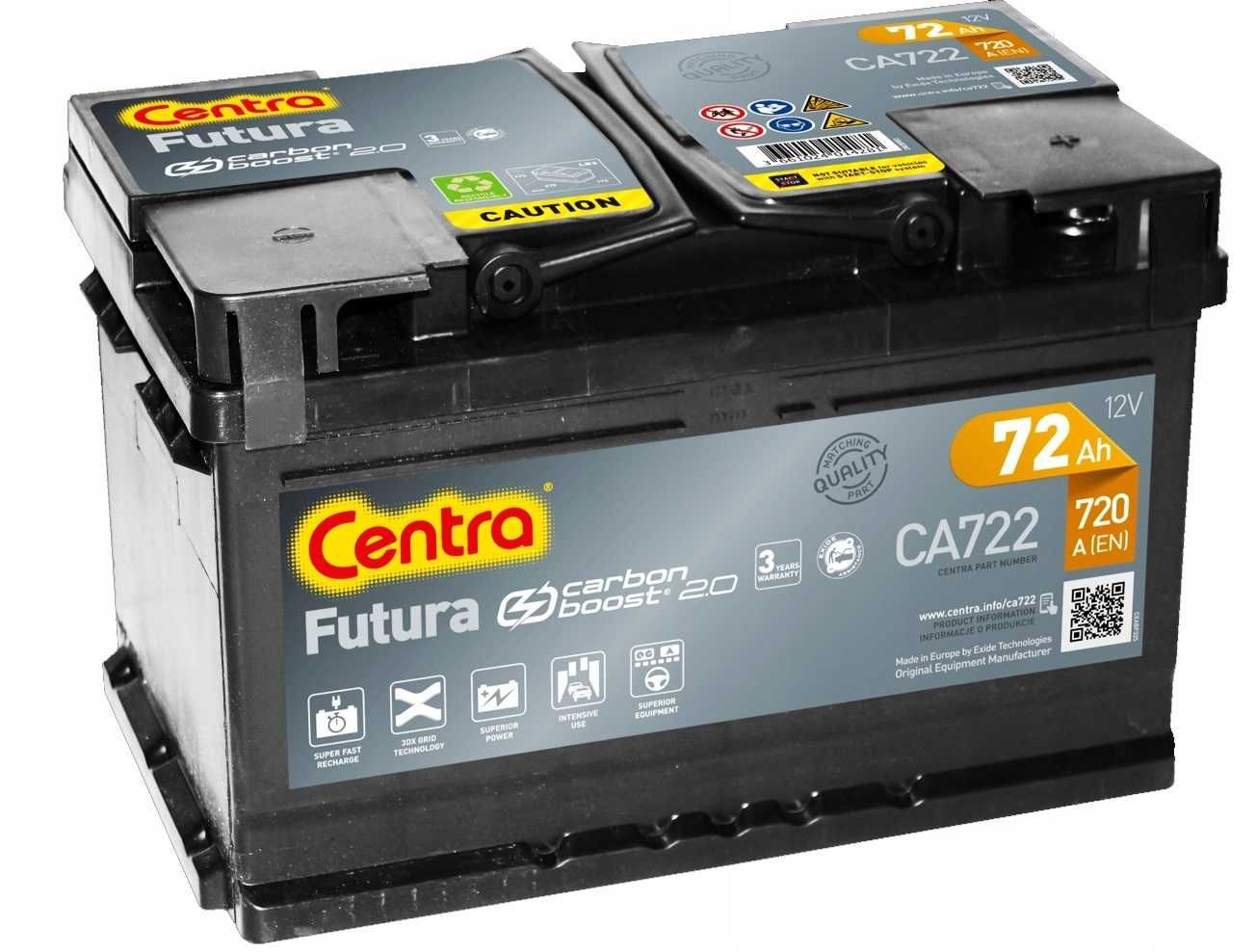 Akumulator CENTRA FUTURA CA722 12V 72ah 720a P+ Radom WYSYŁKA