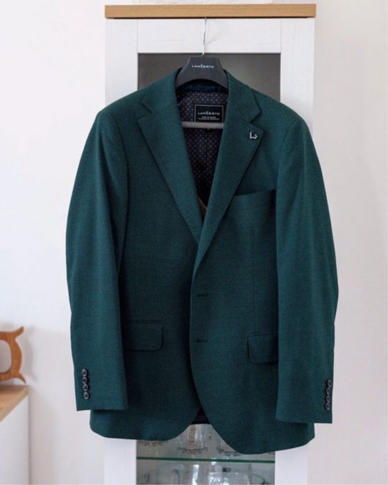 Garnitur ślubny butelkowa zieleń