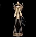złoty metalowy anioł 32 cm świecznik na tealight  Komunia, Chrzest