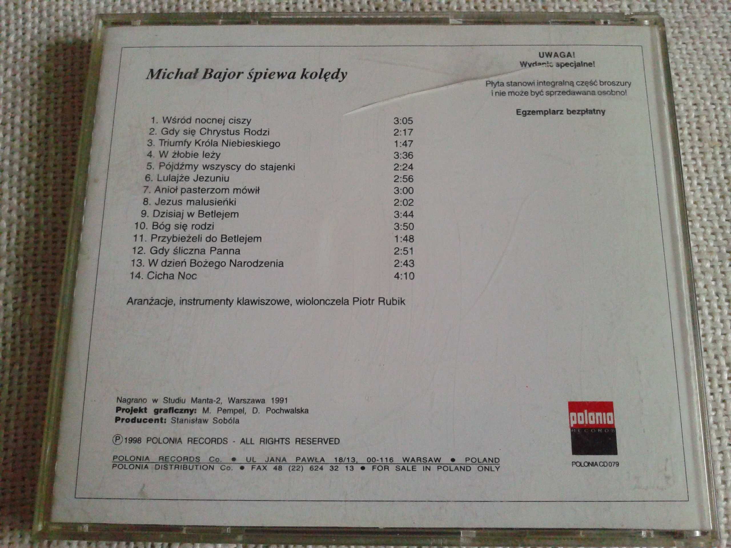 Michał Bajor - Michał Bajor Śpiewa Kolędy, 1991   CD