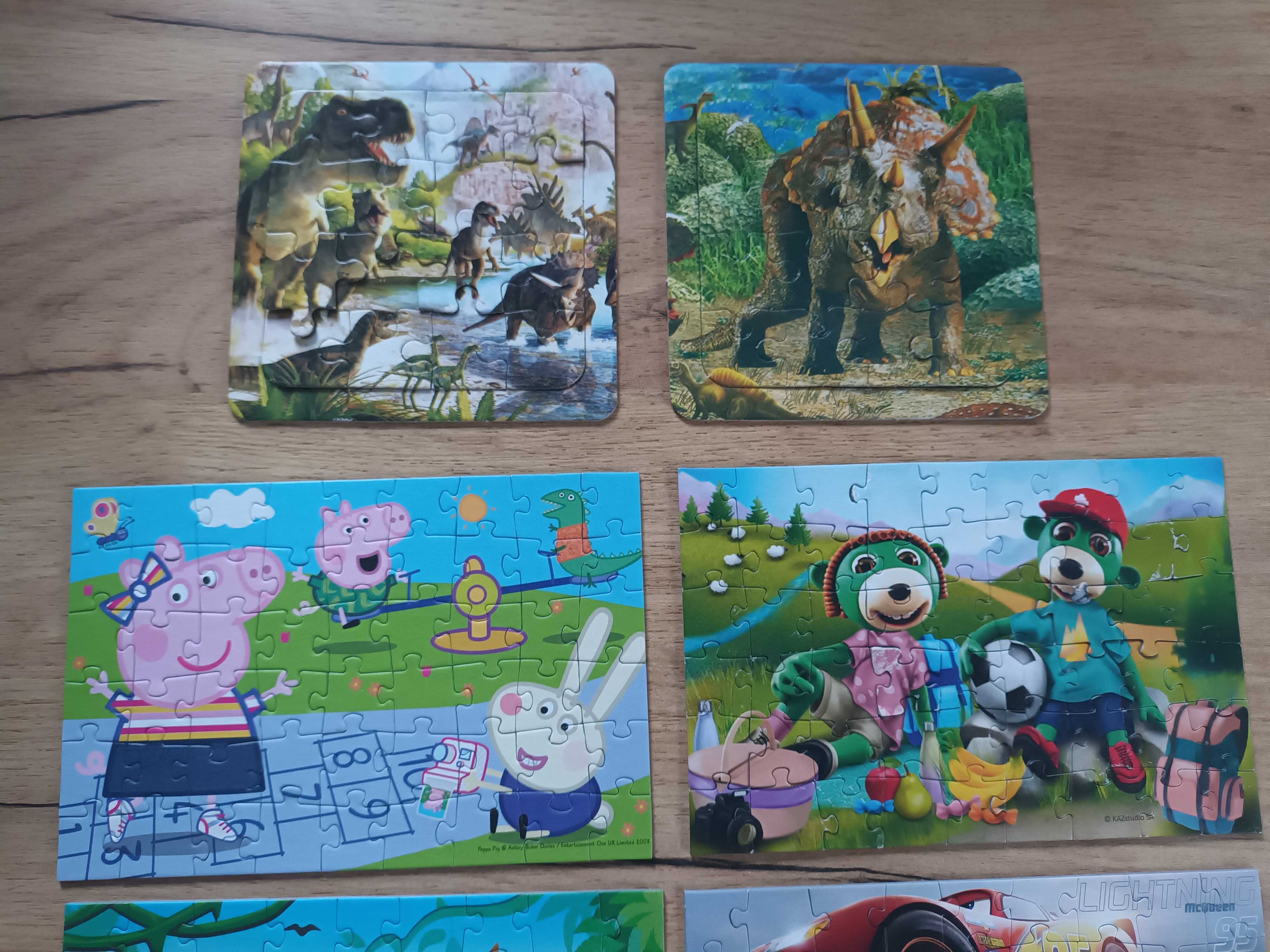 8 zestawów puzzle MINI Trefl Psi Patrol, Peppa, Auta
