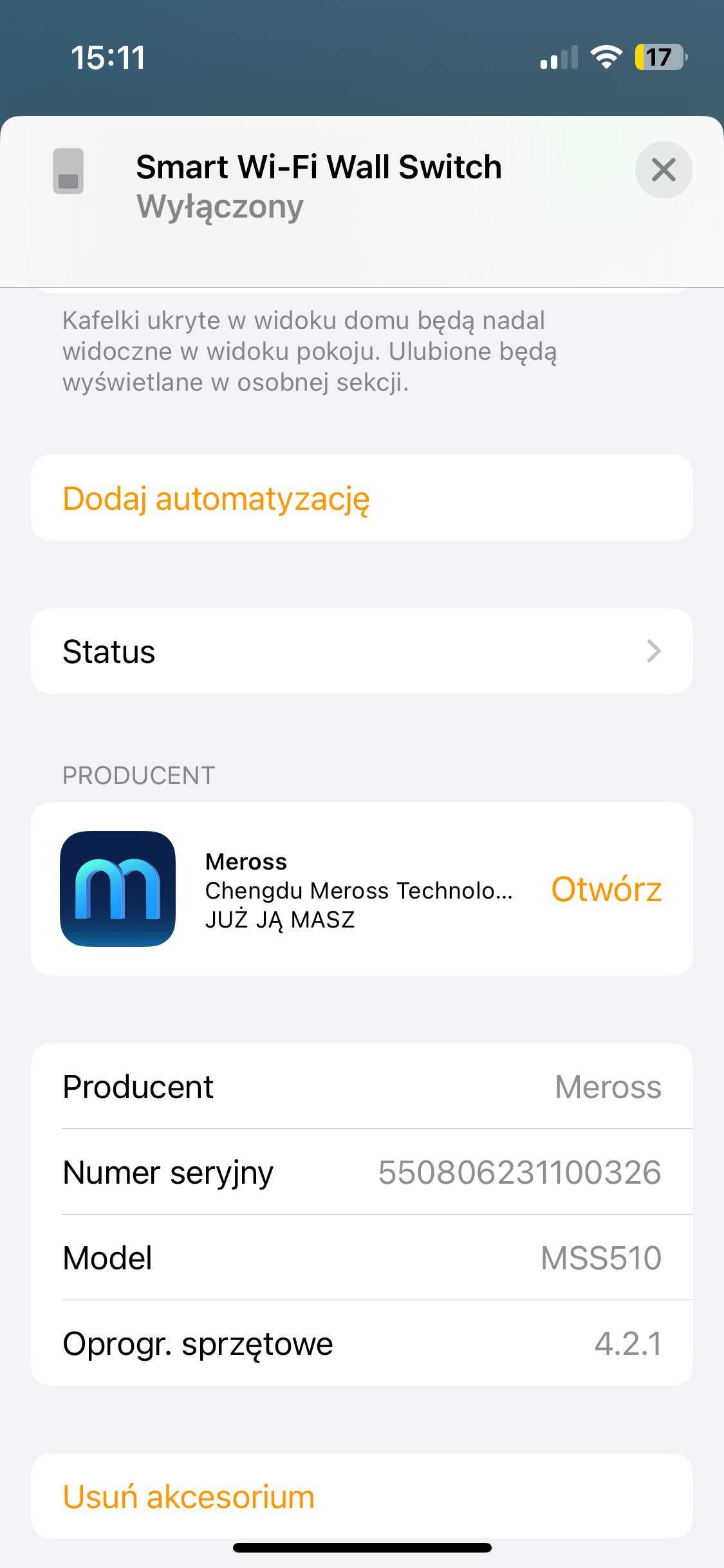 Meross Smart wi-fi switch MSS510 - Apple Homekit