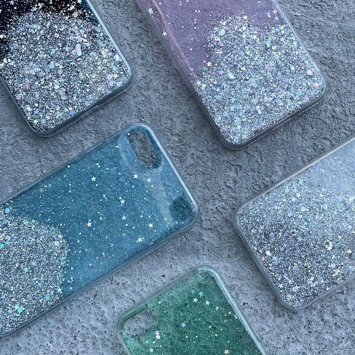 Etui Wozinsky Star Glitter z Brokatem Samsung Galaxy A30, Niebieskie