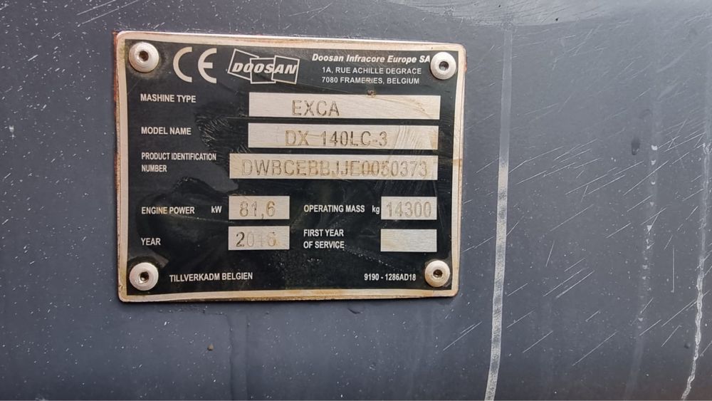 Экскаватор Doosan DX 140 Lc , 2018 г