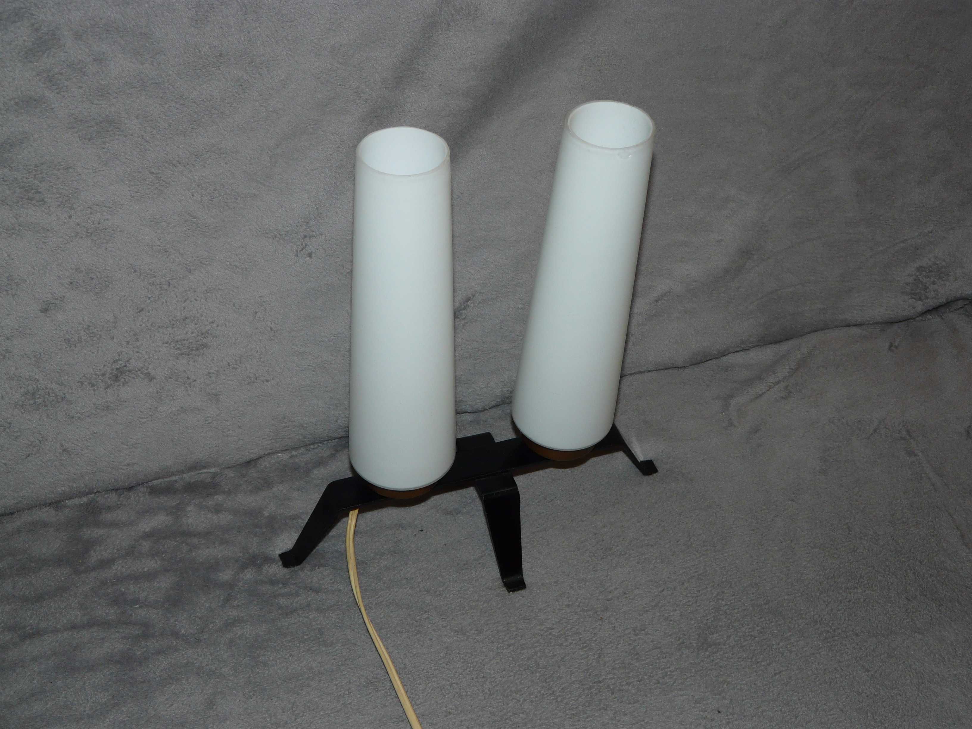Lampa stołowa z dwoma kloszami PRL