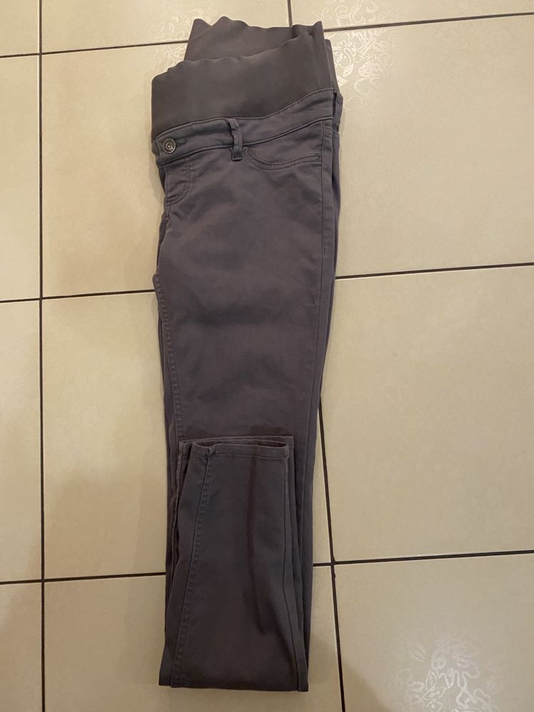 H&M mama ciążowe szare spodnie jeans rurki r. M/38 lycra