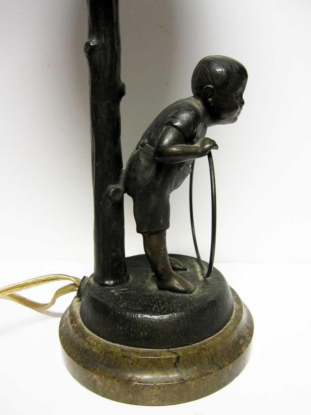 lindos raros antigos candeeiros de mesa figurativos em bronze-assin.