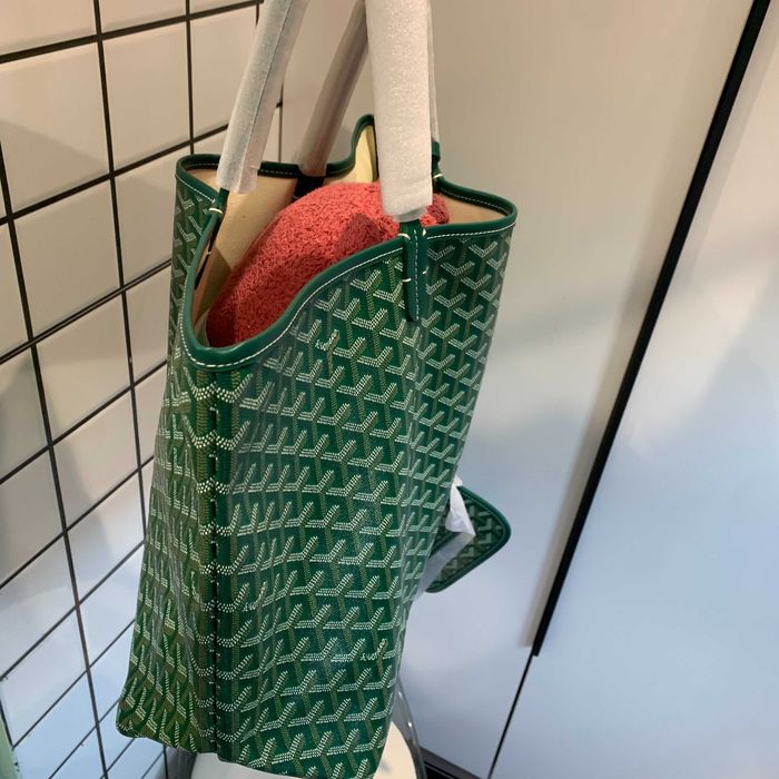 Duża torebka na ramię damska Goyard klasyczna zielona