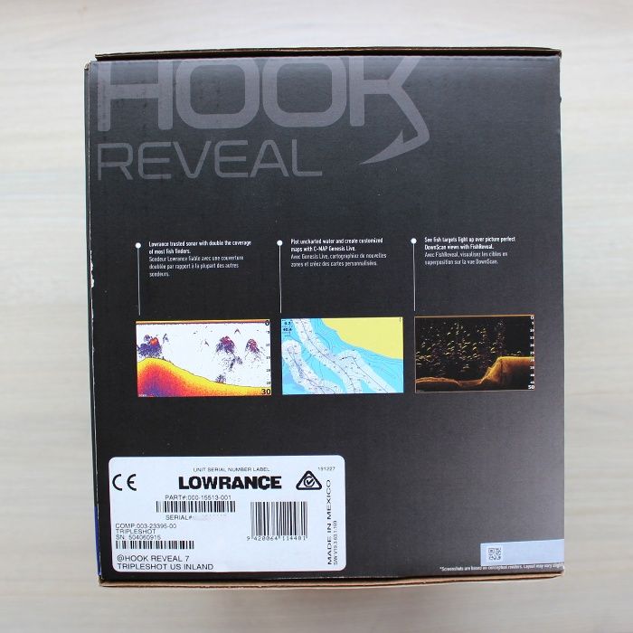 Ехолот Картплоттер Lowrance HOOK 7 Reveal TripleShot Карта Дніпра