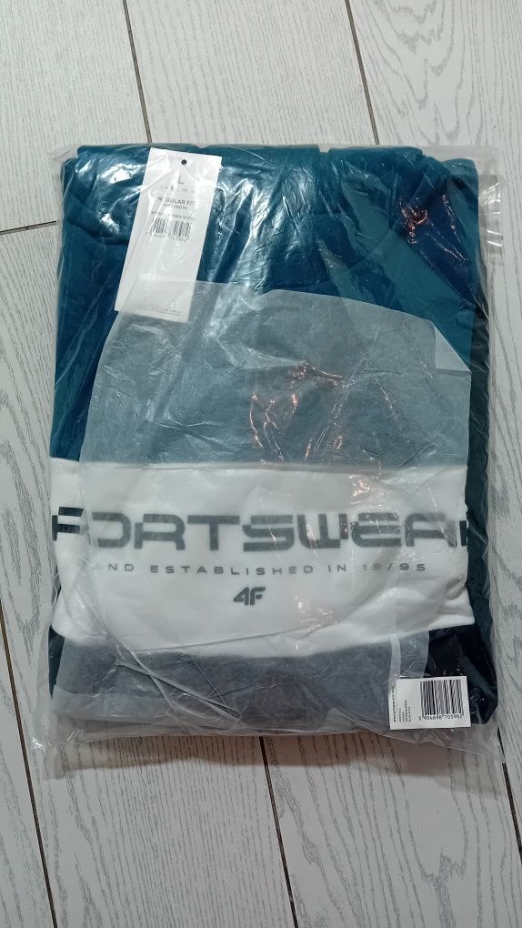 Nowa! Oryginalna 4F bluza z kapturem L męska wkładana niebieska (982)