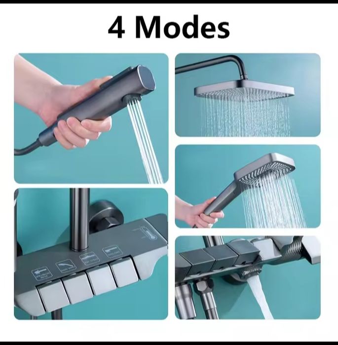 ZESTAW natryskowy prysznicowy premium 4w1 szary/grafit