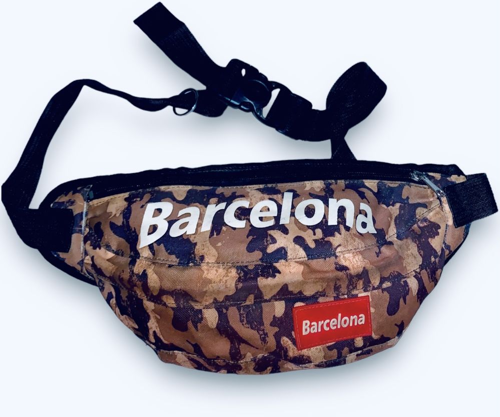 Бананка Barcelona Barca велика сумка на пояс барижка хакі мілітарі