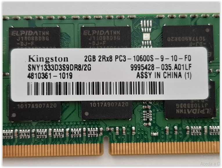 Memórias Kingston DDR3 2 Gbytes