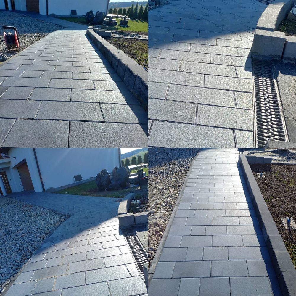 Brukarstwo / układanie kostki brukowej / schody / wejście