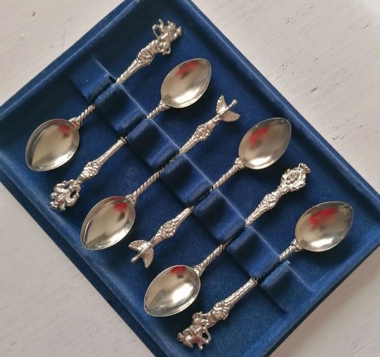 Італія Вінтажний набір 6 чайних ложок срібнення