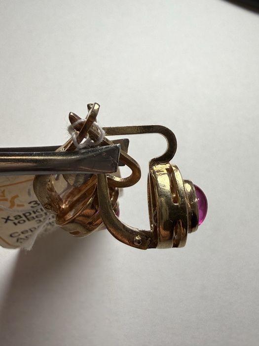 Вінтажні срібні сережки в позолоті