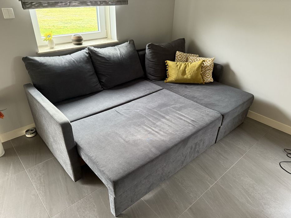 Narożnik szary z funkcją spania