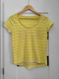 T-shirt Reserved rozmiar S paski żółty