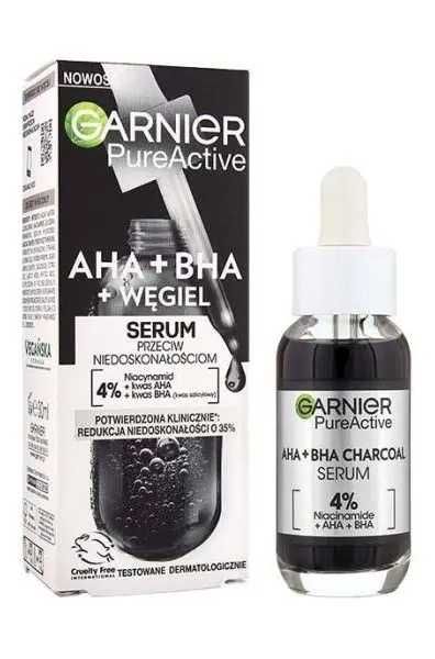 Garnier Pure Active AHA + BHA + Węgiel Serum Przeciw Niedoskonałościom