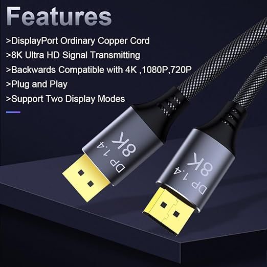 cabledeconn kabel miedziany 3m displayport ultra hd 8k2