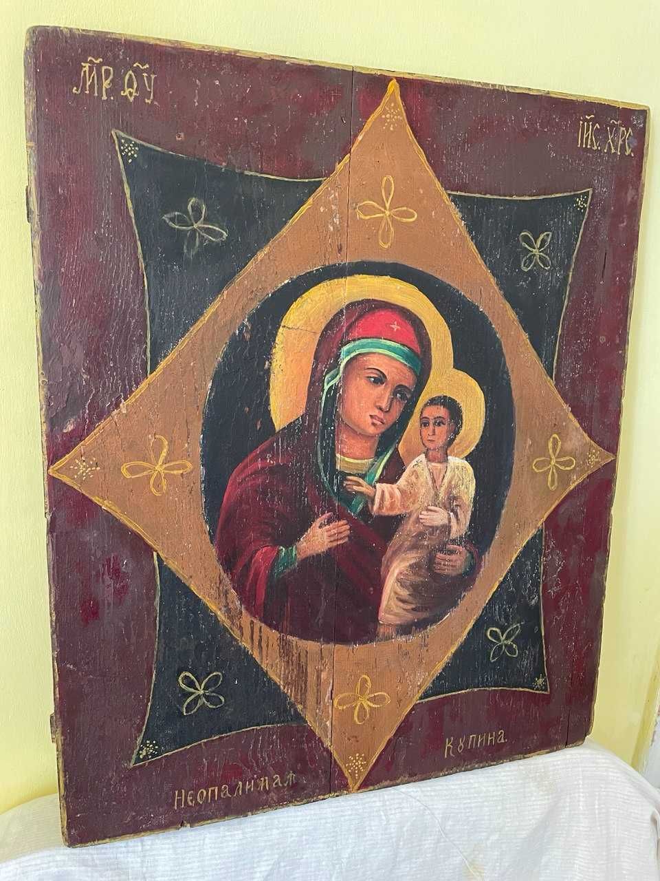 Икона церковная  старинная Неопалимая Купина